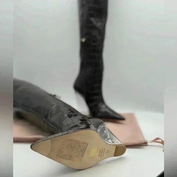 LUCITE 100 WEDGE BOOT Croc Print Brand New Size 7 - Picture 6 of 17